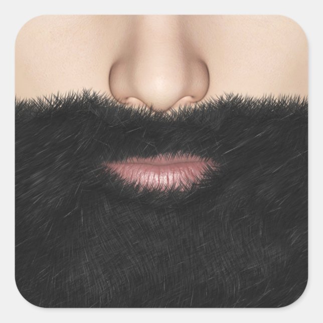 Sticker Carré Barbe Bouche et Nez (Devant)