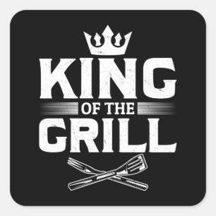 Sticker Carré Barbecue Viande Fumer Hommes barbecue Griller King