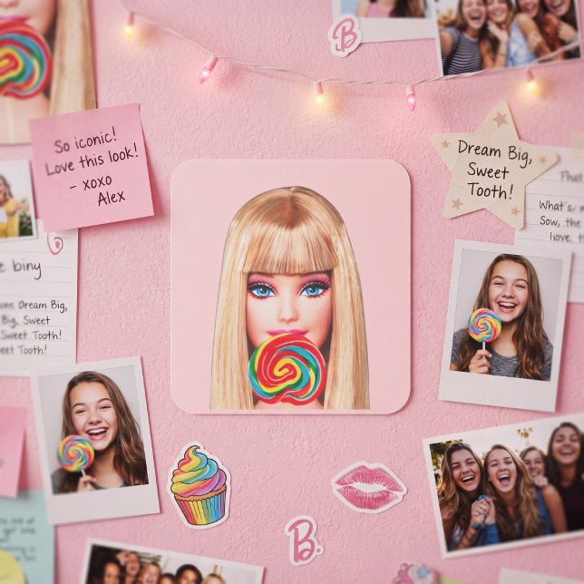 Sticker Carré Barbie (Créateur téléchargé)