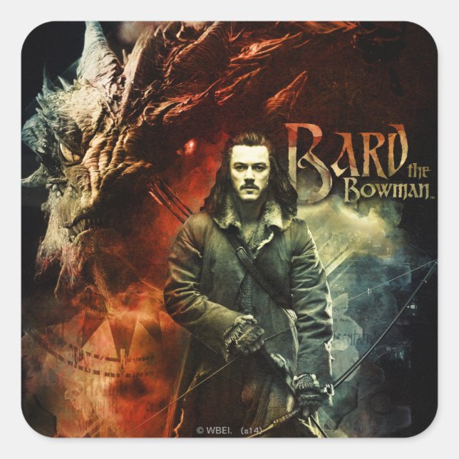 Sticker Carré BARD THE BOWMAN™ & Smaug (Devant)