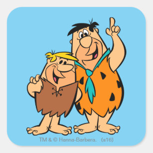Sticker Carré Barney Rubble et Fred Flintstone