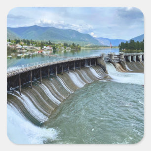 Sticker Carré Barrage de Thompson Falls