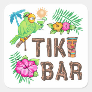 STICKER CARRÉ BARRE TROPICALE TIKI