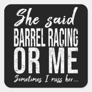 Sticker Carré Barrel Racing drôle cadeau sport