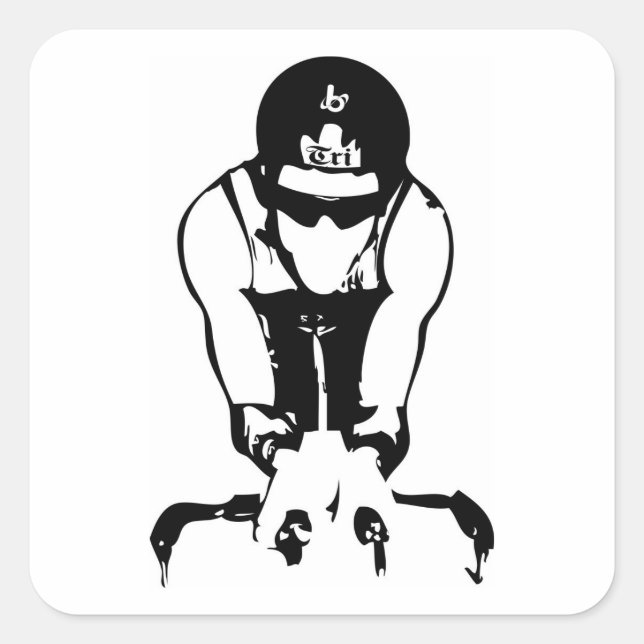 Sticker Carré Barrel X Triathlon Biker Guy (Devant)