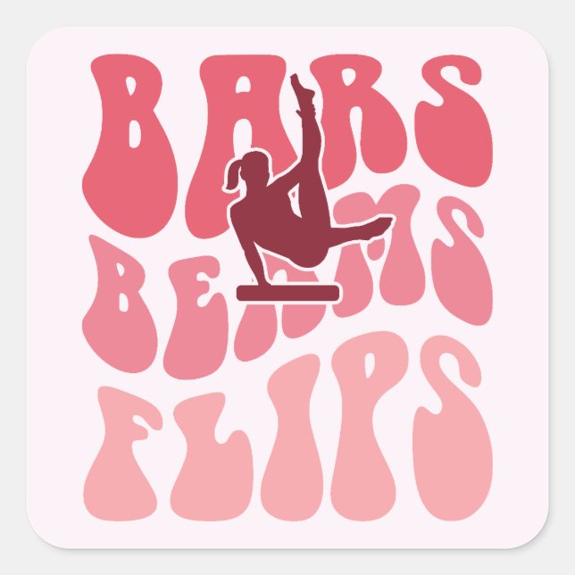 Sticker Carré Barres, poutres et volets - Gymnastique (Devant)