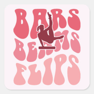 Sticker Carré Barres, poutres et volets - Gymnastique