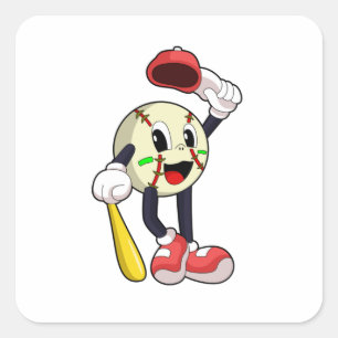 Sticker Carré Base-ball avec base-ball