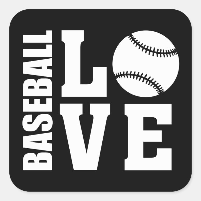 Sticker Carré Baseball - Amour Baseball (Devant)
