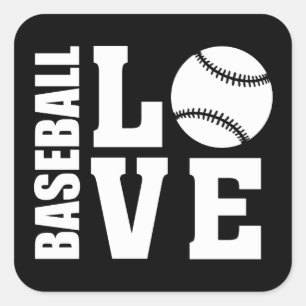 Sticker Carré Baseball - Amour Baseball