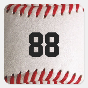 Sticker Carré Baseball et Softball Classiques Couture Rouge