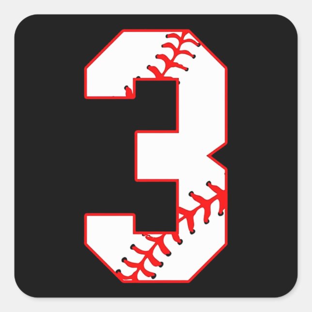 Sticker Carré Baseball Sister I'm Just Here For Number Player 3 (Devant)