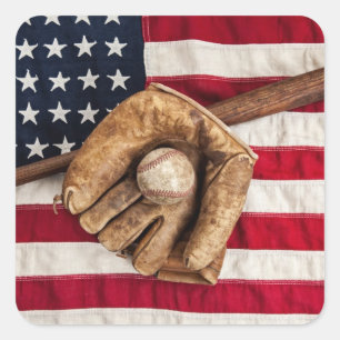 Sticker Carré Baseball vintage