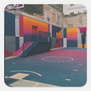 Sticker Carré Basket-ball