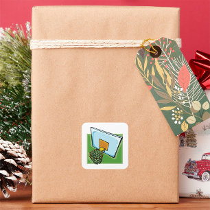 Sticker Carré Basket-ball