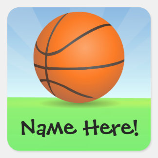 Sticker Carré Basket-ball sportif pour enfants personnalisés Jou