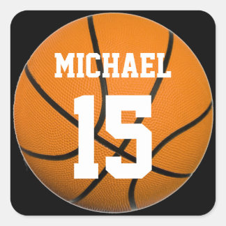Sticker Carré Basket-ball Votre nom