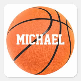 Sticker Carré Basket-ball Votre nom