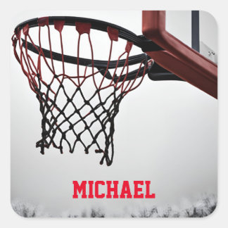 Sticker Carré Basket-ball Votre nom