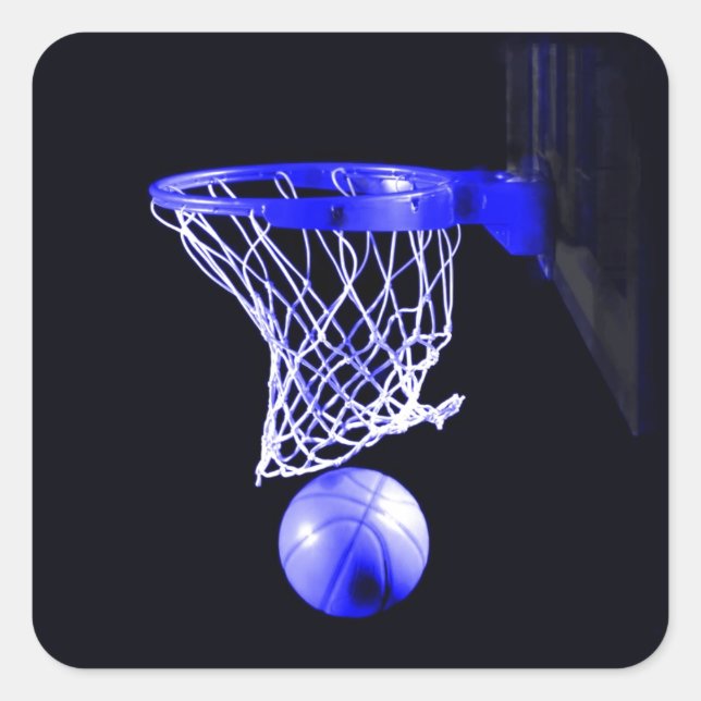 Sticker Carré Basket bleu (Devant)