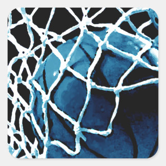 Sticker Carré Basket bleu