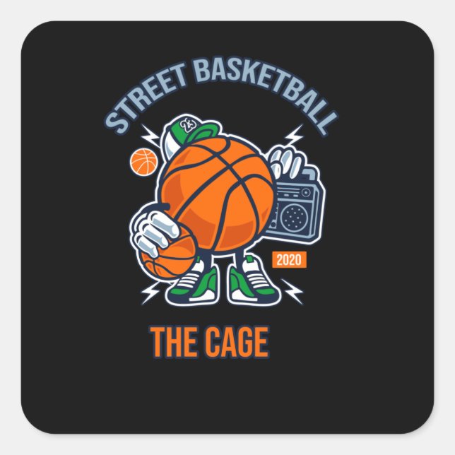 Sticker Carré Basket de rue (Devant)