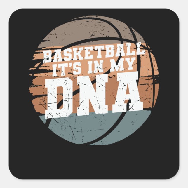 Sticker Carré Basketball C'est dans mon ADN | pour l'amoureux du (Devant)