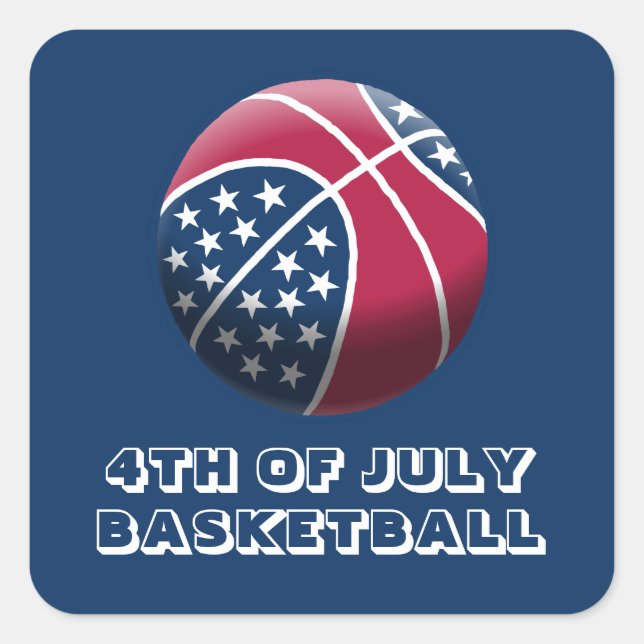 Sticker Carré Basketball du 4 juillet (Devant)
