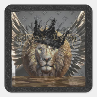 Sticker Carré Basse Black Lyon