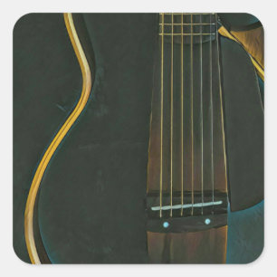 Sticker Carré Basse guitariste cadeau