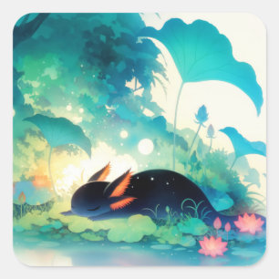 Sticker Carré Bassin Secret Fleur Cachée de l'Axolotl