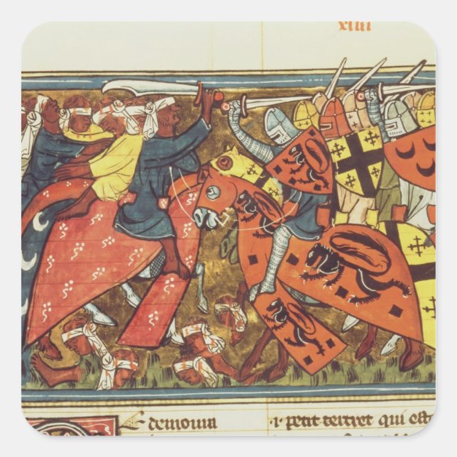 Sticker Carré Bataille entre Croisés et musulmans (Devant)