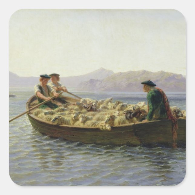 Sticker Carré Bateau à rames, 1863 (Devant)