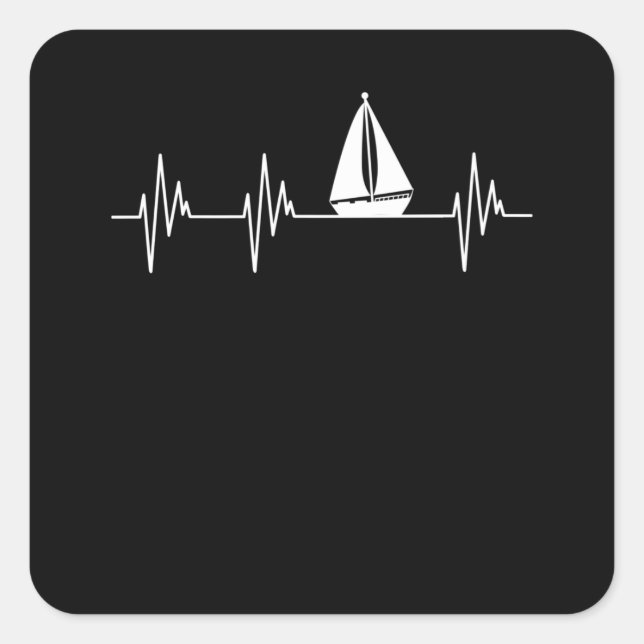 Sticker Carré Bateau Bateau À Heartbeat Bateau Voilier Cruise Lo (Devant)