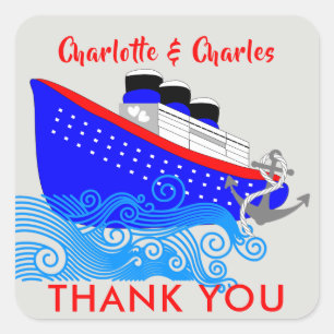 Sticker Carré Bateau de croisière nautique Personnalisé