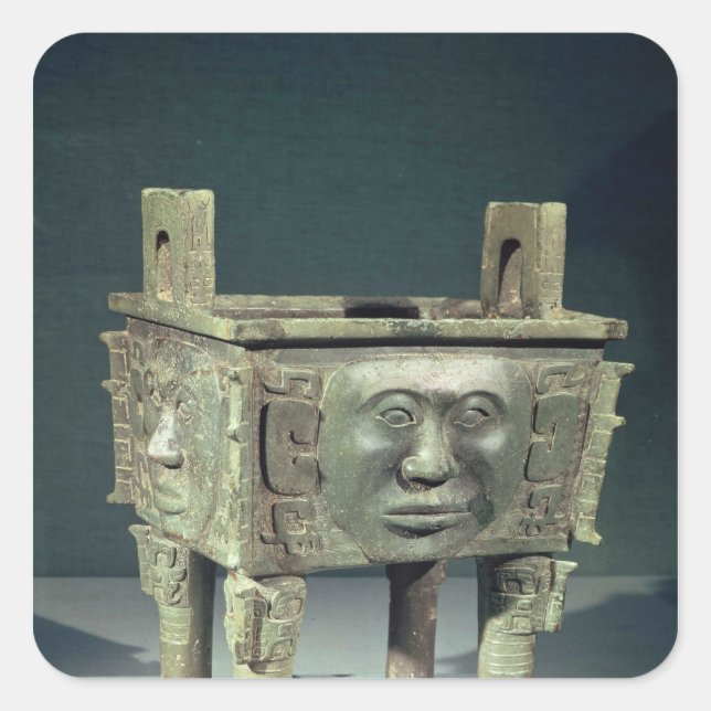 Sticker Carré Bateau rectangulaire à visages humains (Devant)