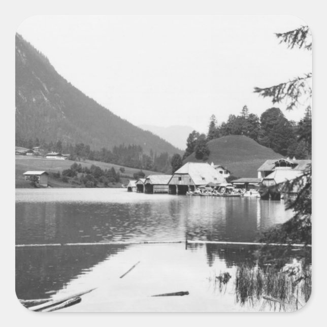 Sticker Carré Bateaux à Konigssee, vers 1910 (Devant)