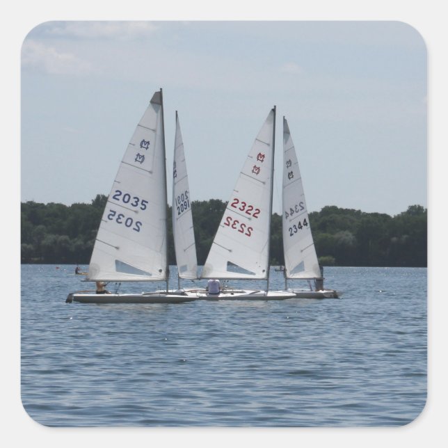 Sticker Carré Bateaux à voile Lake Harriet (Devant)