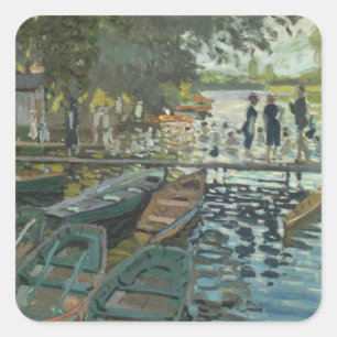 Sticker Carré Bathers à La Grenouillère (1896) Claude Monet Art