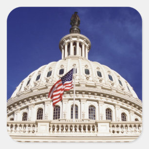 Sticker Carré Bâtiment capitole américain, Washington DC