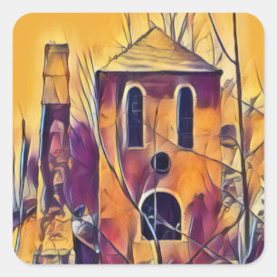 STICKER CARRÉ BÂTIMENT D'ANGLETERRE VICTORIENNE