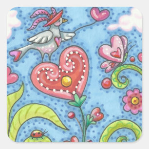 STICKER CARRÉ BÂTIMENTS BLANCS DE VALENTINE GARDEN