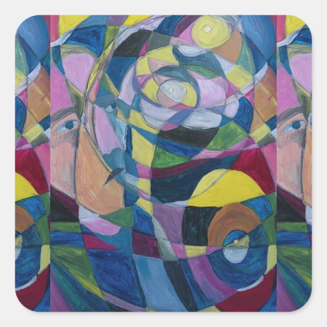 STICKER CARRÉ BÂTIMENTS D'ART DE L'ARTISTE PAULA REILLY. (Devant)