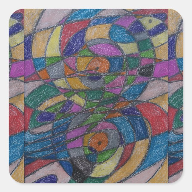 STICKER CARRÉ BÂTIMENTS D'ARTISTE PAR PAULA REILLY. (Devant)