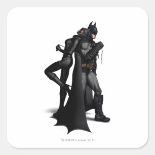 Sticker Carré Batman Arkham City   Batman et Catwoman