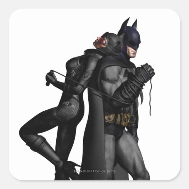 Sticker Carré Batman Arkham City | Batman et Catwoman (Devant)