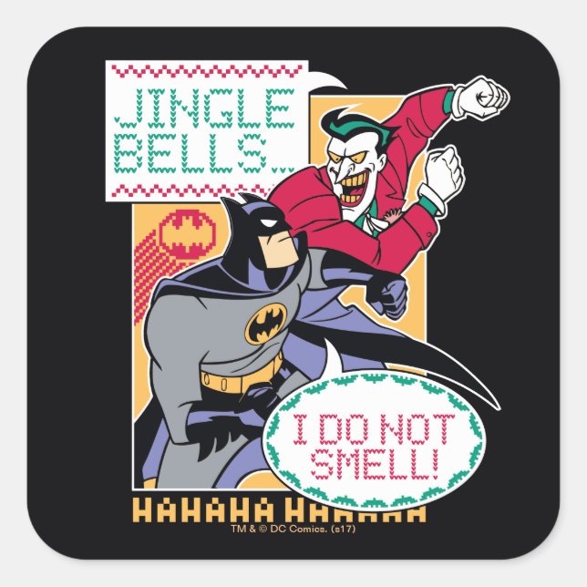 Sticker Carré Batman | Jingle Bells, Je Ne Sens Pas! (Devant)