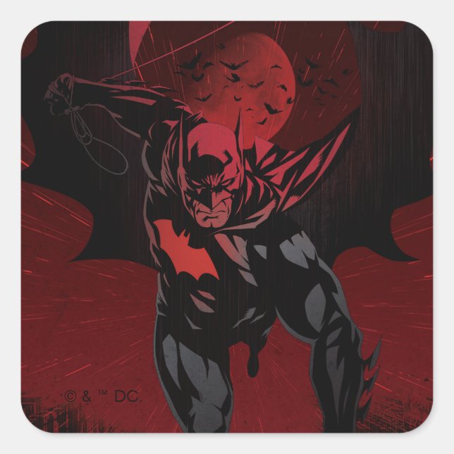Sticker Carré Batman Saut Cramoisi (Devant)