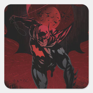 Sticker Carré Batman Saut Cramoisi