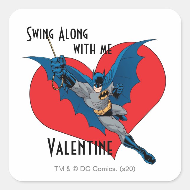 Sticker Carré Batman Valentine | Swing Along With Me (Devant)